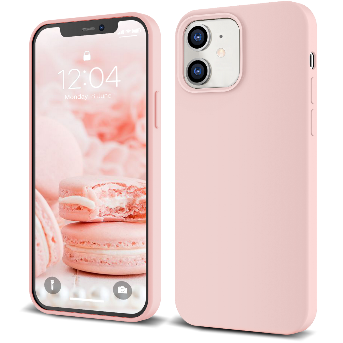 Custodia Doupi UltraSlim Per IPhone 12 Mini (5,4") – Semi Trasparente, Satinata, Morbida Al Tatto, Rosa - 3