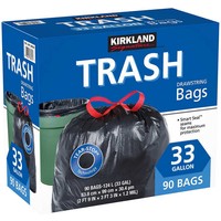 Kirkland Signature 33 Gallon Black Drawstring Trash Bag 90-count Free Shipping Kirkland Signature 33 Gallon Black Drawstring Trash Bag 90-count Free Shipping