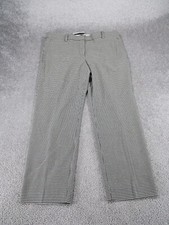 Ann Taylor Dress Pants Womens 12 Eva Gray & Black Houndstooth Taper Leg NEW