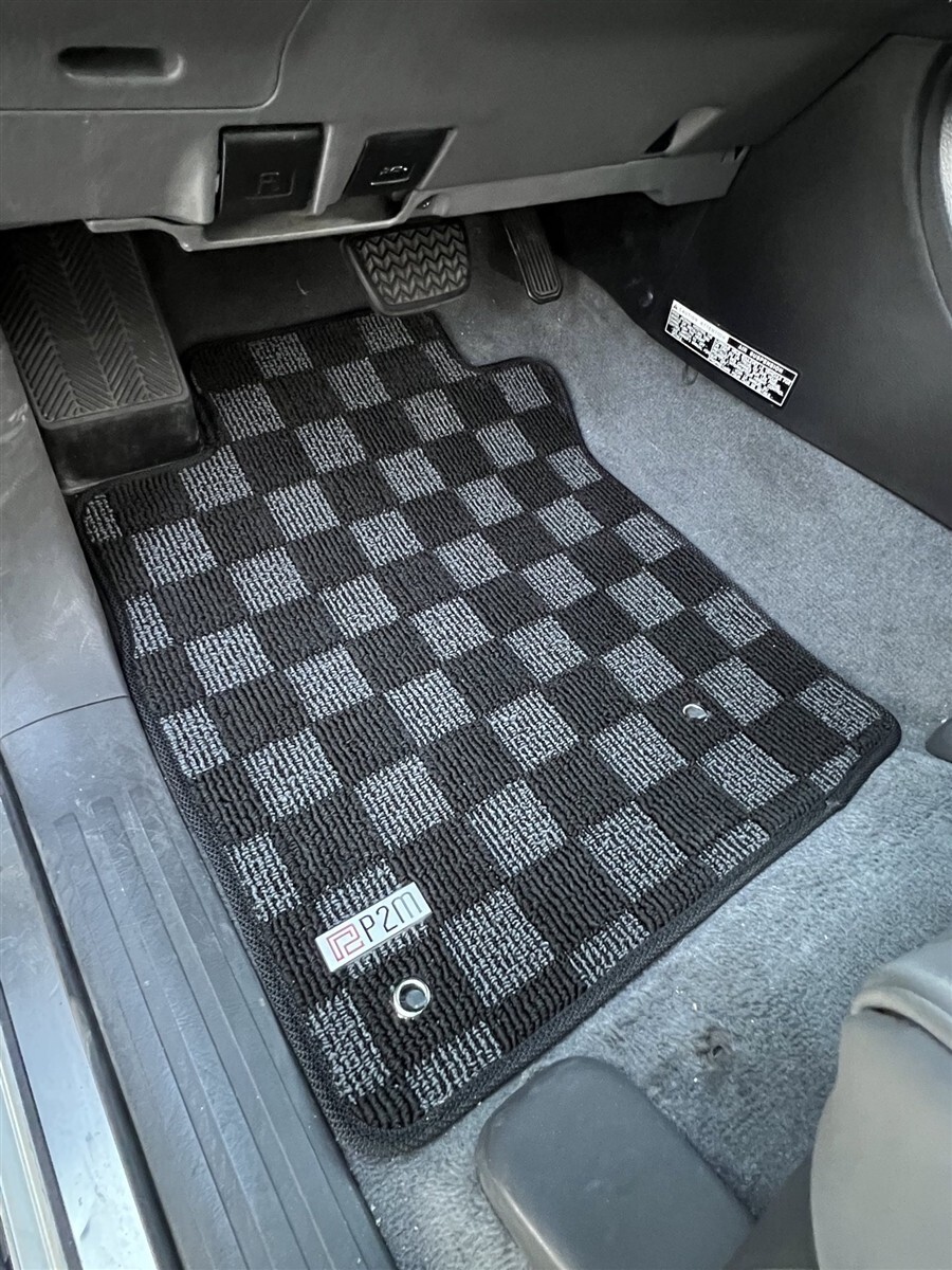 P2M for Lexus GX470 UZJ120 200309 Front Rear Race Floor Mats Checker