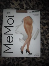 MeMoi size Q1/Q2  Satin Sheer Maternity Pantyhose Reinforced Toe NEW