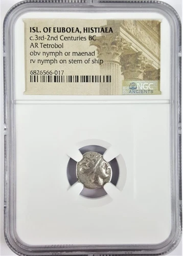 NGC slabbed Silver Tetrobol of Histiaea, Ancient Greece(HG)