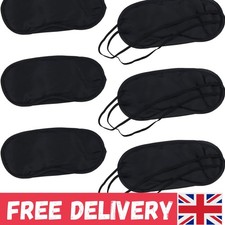 6 Soft Black Blindfolds for Sleeping - Elastic & Comfortable for All Head Shapes