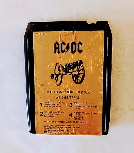 ACDC For Those About To Rock We Salute You AC/DC 8 Track 1981 Atlantic ...
