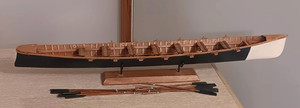 Vintage OAK Scratch-Built 26" ROW BOAT Wood 14 Oars  $  NO RESERVE  $