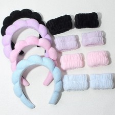 Fashion Microfiber Washing Wristbands Scrunchies Puffy Headband Spa Bubble