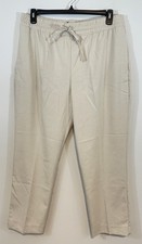 NEW Banana Republic tapered Pull On Pants womens large beige elastic waist ankle