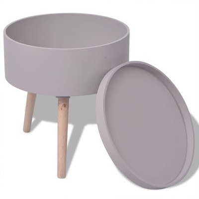 Side Table with Serving Tray Accent Sofa End Table Furniture Round vidaXL