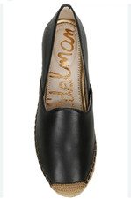 Sam Edelman Krista Espadrilles Black Soft Leather Loafer Flats Size 7 Authentic