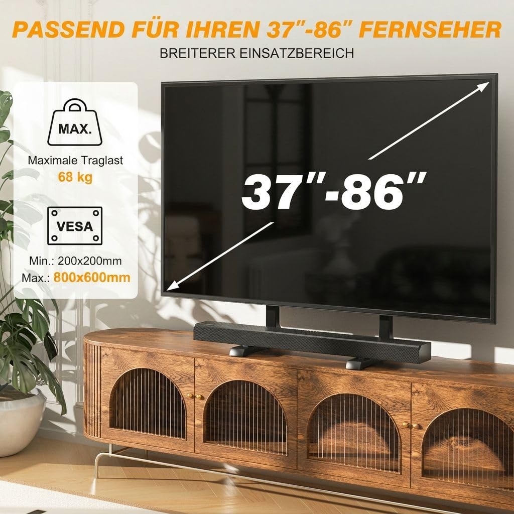 Base de support TV universelle en acier robuste hauteur ajustable pour optimiser l'angle de vue
