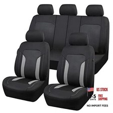 CAR PASS 3D Air Mesh Car Seat Covers Breathable Sporty Rear Bench Full Set Gray