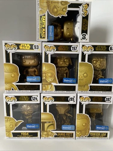 Star Wars Funko POP! - Gold Walmart Exclusives Lot: Vader, Luke, Yoda & More...