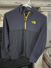The North Face Boys 1/4 Zip Fleece Pullover Jacket Gray SZ L 14-16