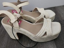 New Pop Women's Applaud Heeled Sandals Natural Size 9 M