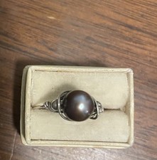 Black Pearl, Sterling Silver, Handmade Ring. ...