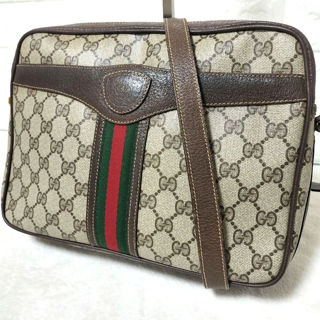 Sac à bandoulière Gucci Gg Supreme ligne Sherry double fermeture éclair