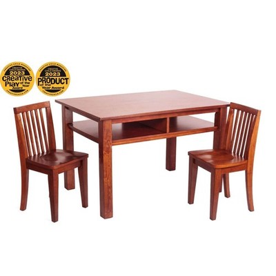 AFG Newton Kids Table and 2 Contoured Chair Set, Mahogany