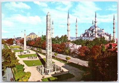 Vintage Istanbul Postcard Sultan Ahmet Mosque & Saint Sophia 1975