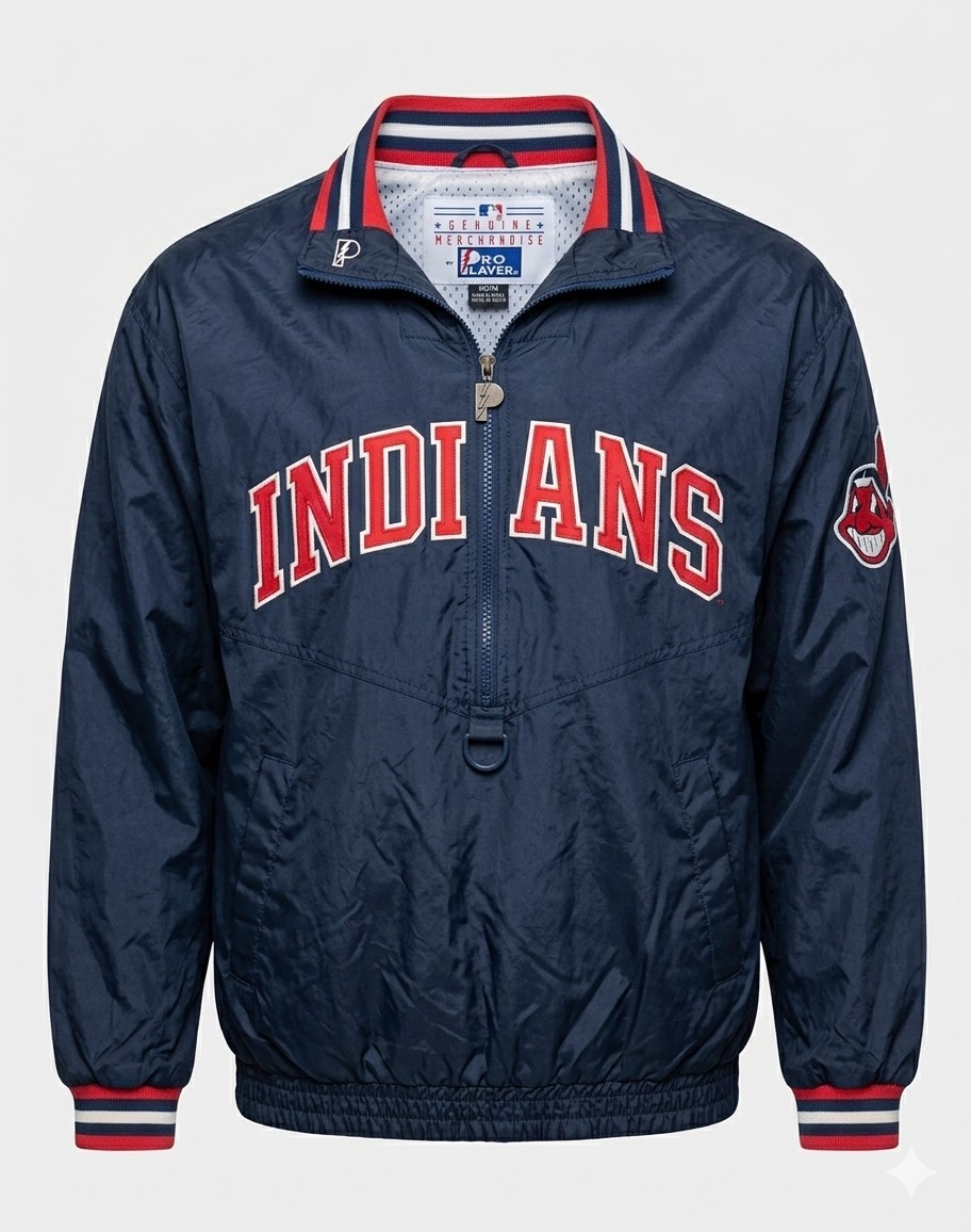 クリーブランド　インディアンス　ジャケット ワフー VTG 90s Cleveland Indians Windbreaker XL Pro Player Chief Wahoo