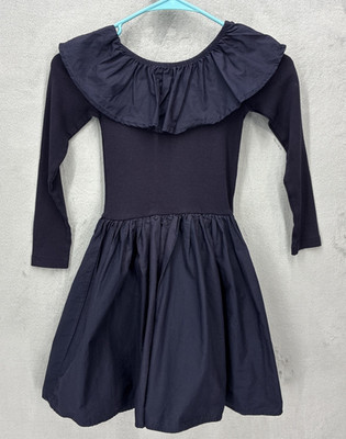 Molo Cille Girls Dress size 7- 8 Peacock Organic Cotton Ruffle 122 128