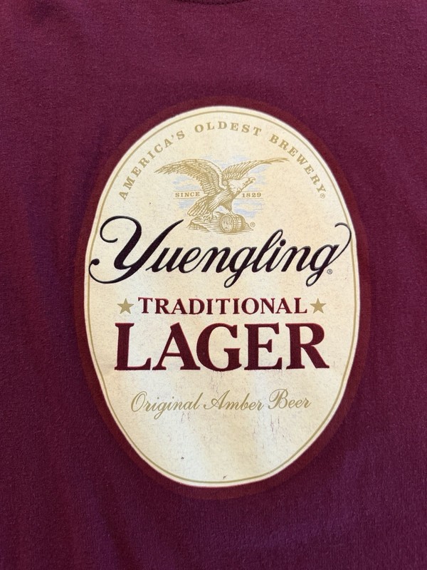 Yuengling Traditional Lager Maroon Beer Logo Breweriana T-Shirt Men’s XL 