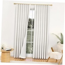Pinch Pleated Blackout Curtains 2 Pages Linen 40"W x 108"L Pack of 2 Natural