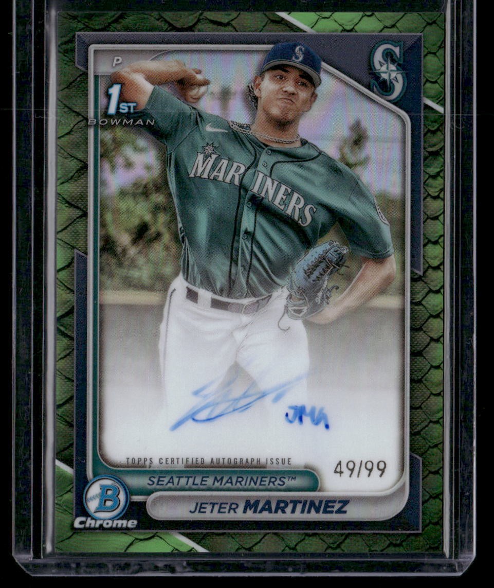 2024 Bowman Chrome #CPA-JMZ Jeter Martinez 1st Auto Reptilian Green #/99