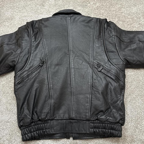 Unik Genuine Leather Biker Jacket Full Zip Size 6 Removable Lining - Picture 6 of 8
