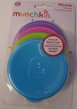 Munchkin  Miracle  360 Sippy Cup Lids, 4 Count, Pink/Blue/Green/Purple