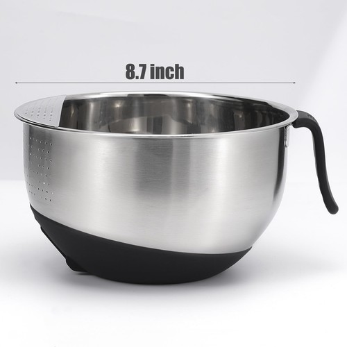 Rice Washer Strainer Bowl Quinoa Washing Bowl whit Handle Stainless Steel Col... - Picture 3 of 7