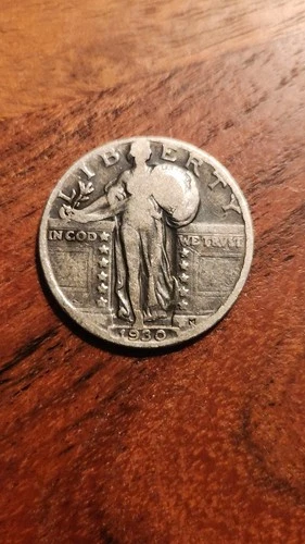 1930-P STANDING LIBERTY QUARTER SILVER COIN - F/XF DETAILS