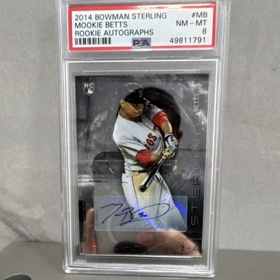 2014 Bowman Sterling Rookie Auto Mookie Betts BSRA-MB PSA 8 Red 