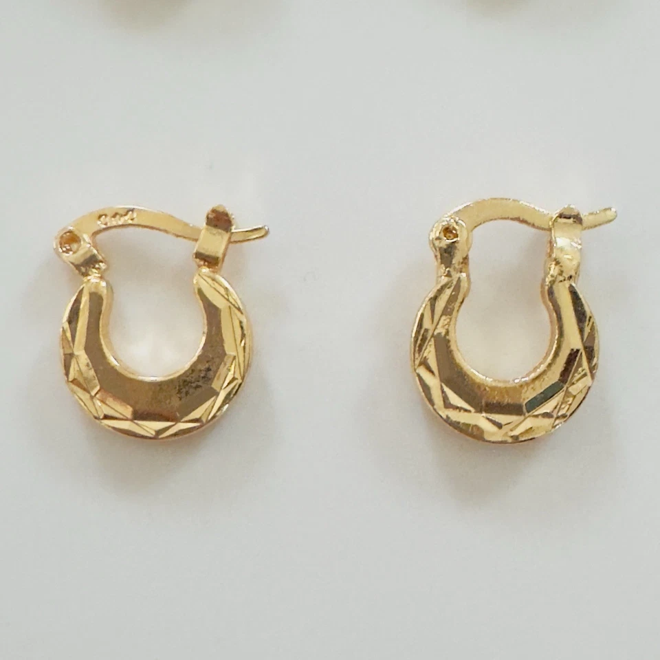 14K gold Plated Little Girl Hoops. New - Image 4 of 4