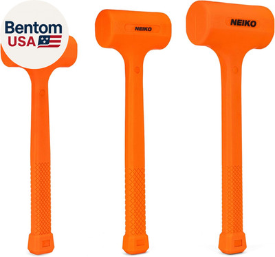 02888A Dead Blow Hammer Set, 3Pc Neon Orange Deadblow Mallet, 1Lb, 2Lb, 3Lb Hamm