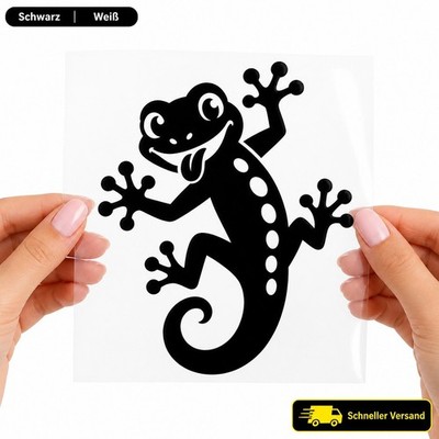 Autoaufkleber Gecko Eidechse Sticker Vinyl Folie Fenster Schwarz Weiß Tuning Set