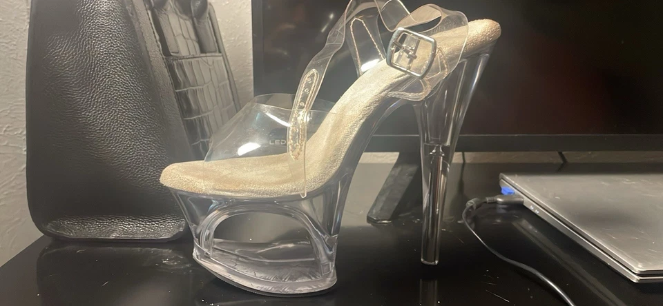 2 pares de tacones altos Pleaser para mujer, plataforma de 7 pulgadas, talla 9 Foto 3 de 4