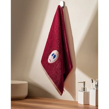 100 Cotton Hand Face Towel 20x28 in Soft Burgundy Towel with Cute Bear Design