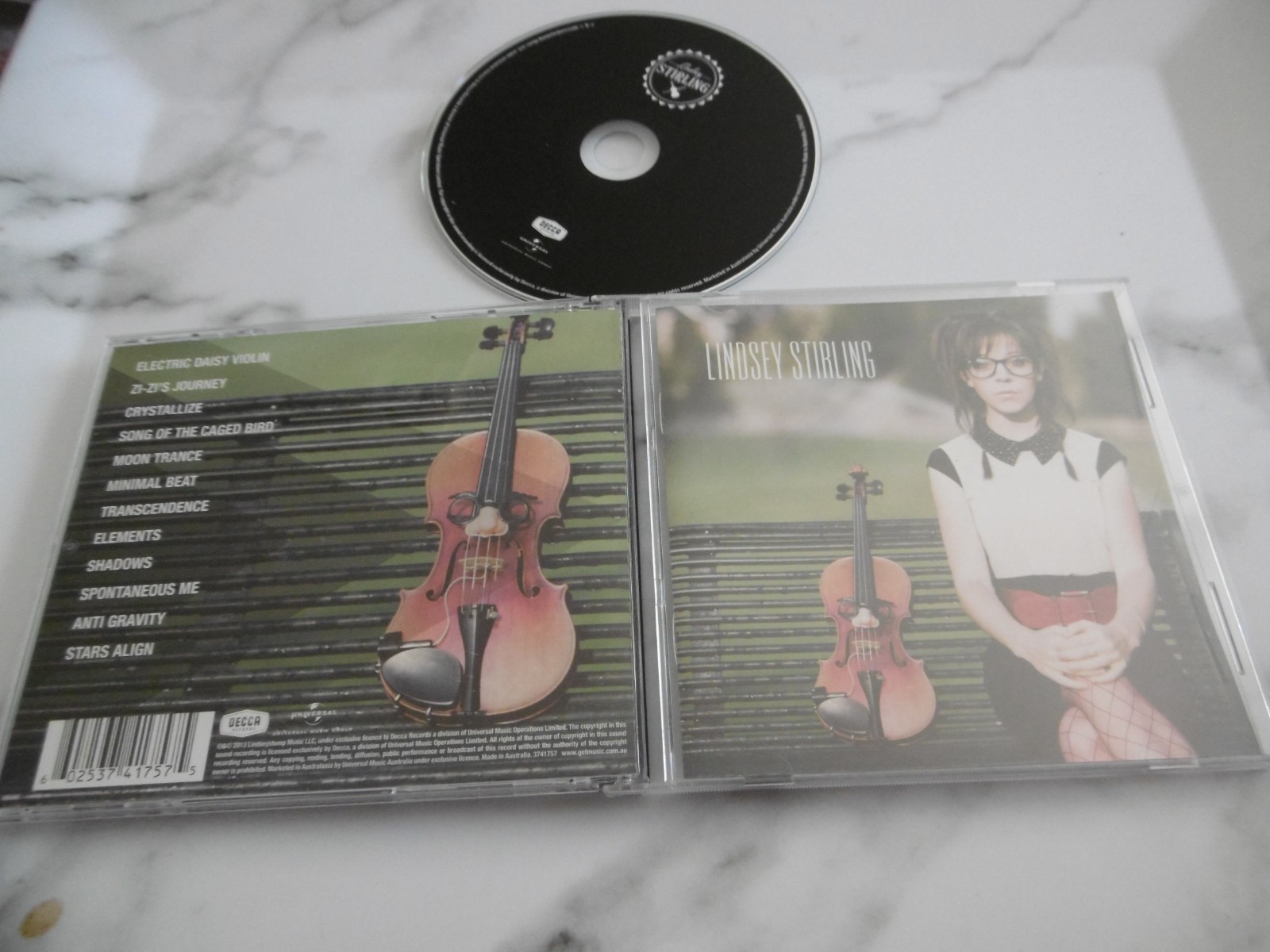 LINDSEY STIRLING CD ALBUM DECCA 2013 ELEMENTS SHADOWS CRYSTALLIZE MOON TRANCE