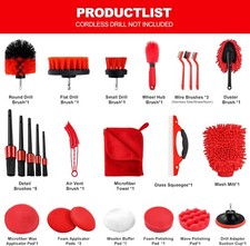 25 Pcs Car Detailing Kit with Drill Brushes Cleaning Kit for Interior Exterior