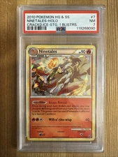 Ninetales 7/123 Heartgold & Soulsilver Cracked Ice Holo SYMBOL ERROR PSA 7