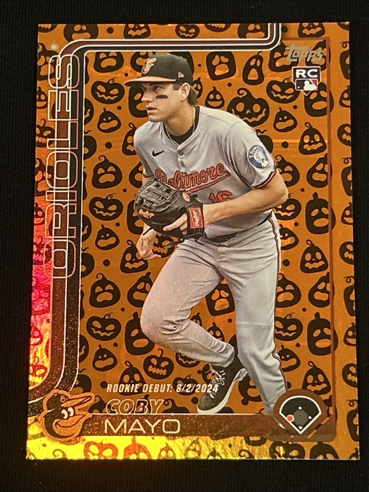2025 Topps Update COBY MAYO Rookie Debut Jack O Lantern Foil #282