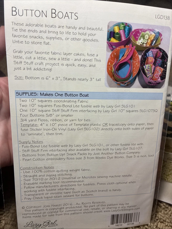 2 Quilt Patterns For Bowls & Buckets Atkinson Designs And Lazy Girl Designs New - Image 4 of 4