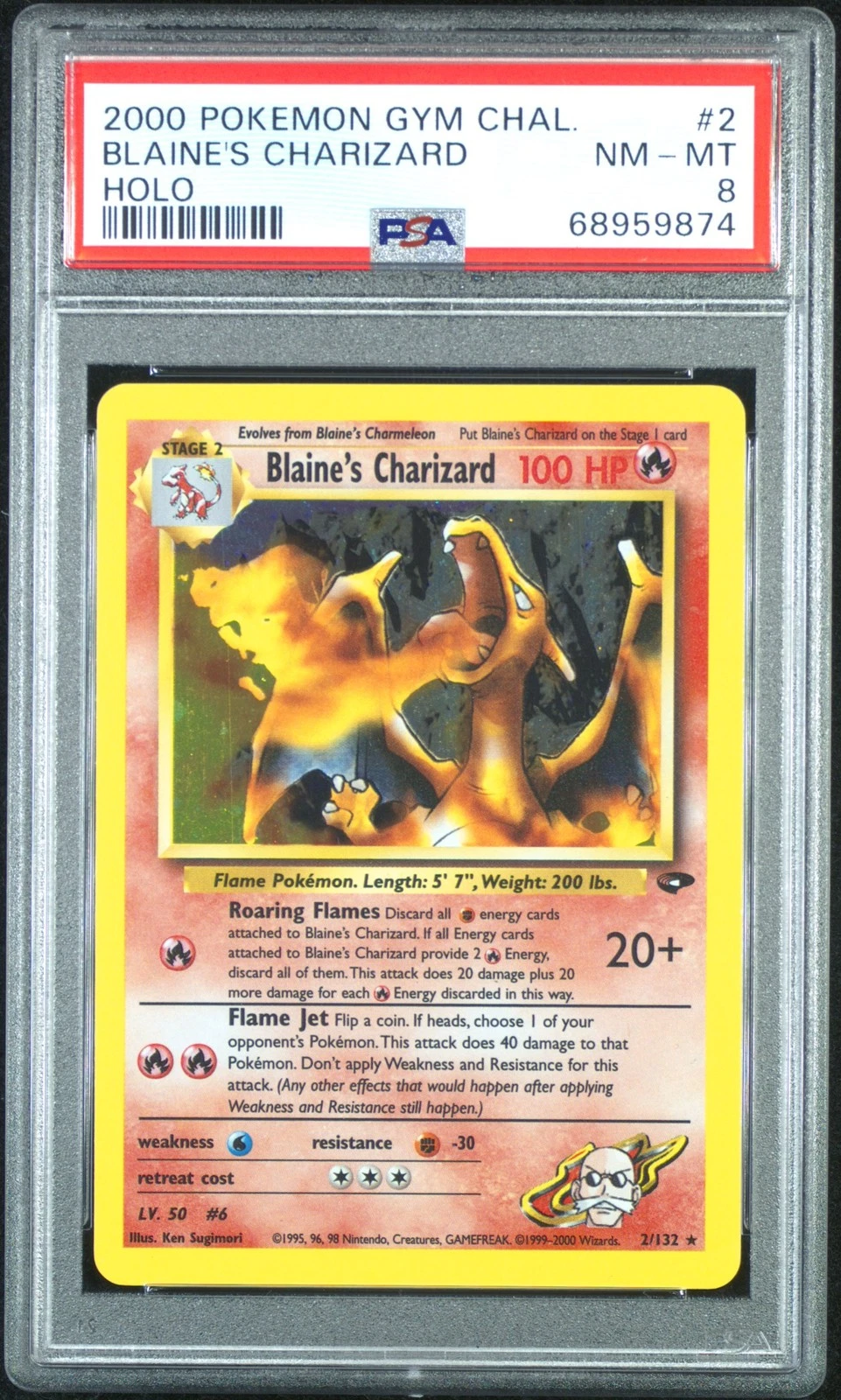 2000 Pokemon Gym Challenge BLAINE'S CHARIZARD #2 NM-MT PSA 8 Holo