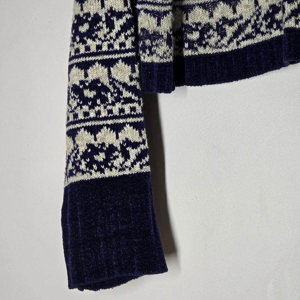 复古油性羊羔毛混纺模拟领毛衣意大利制造女式 M 码 — 第 3/4 张图片