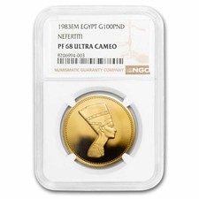 AH1403/1983 Egypt Proof Gold 100 Pound Nefertiti PF-68 NGC