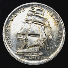 Vintage 1973 Constitution Mint 1 Oz .999 Silver Round USS Constitution Troy Oz 84.97 per troy oz