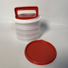 Tupperware Hamburger Press and 4 Keepers 5 Se...