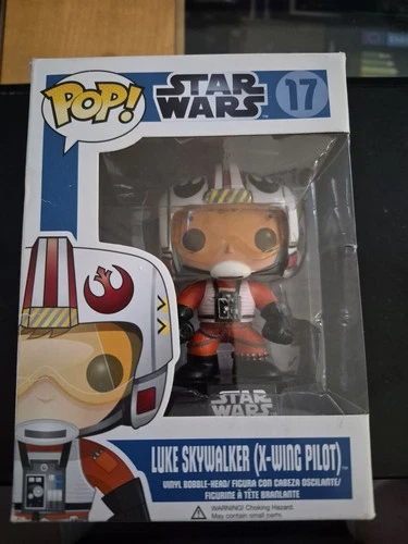 Funko Pop! Star Wars #17 Luke Skywalker X-Wing Pilot Blue Box  DAMAGED