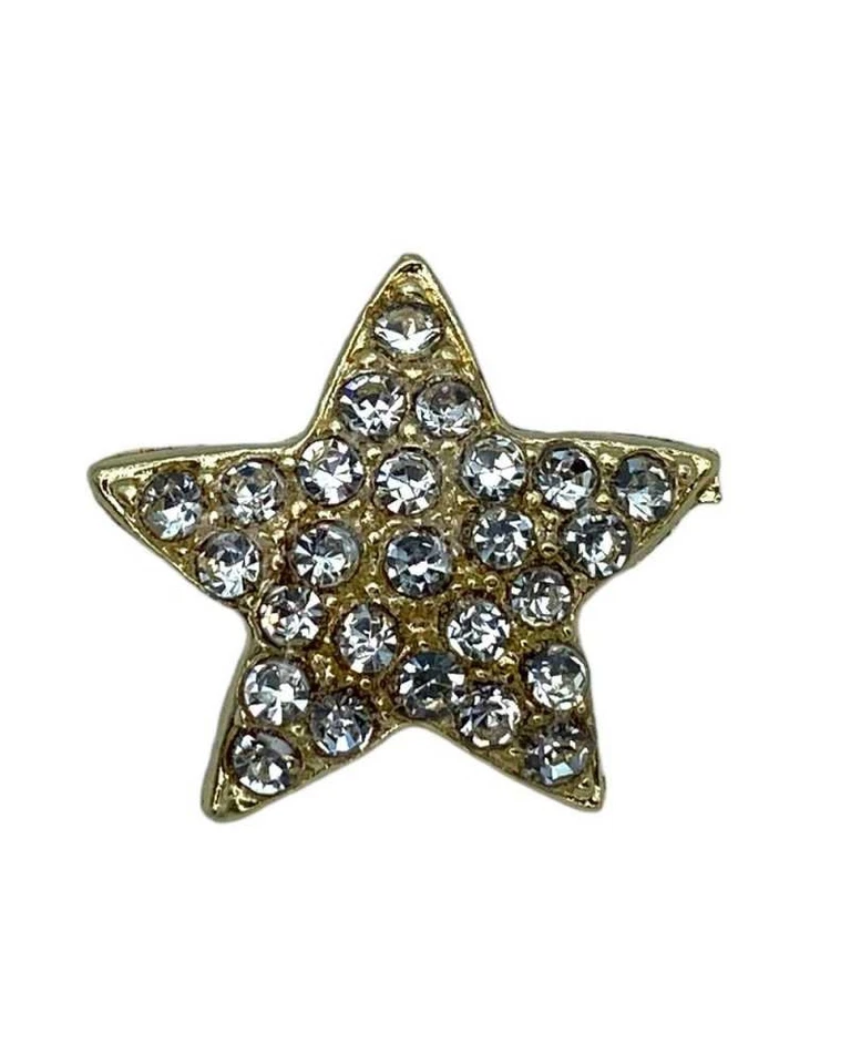 Bottone Modello Stella Gioiello Strass Gambo Metallo 19 Mm 080001 - Immagine 2 di 4