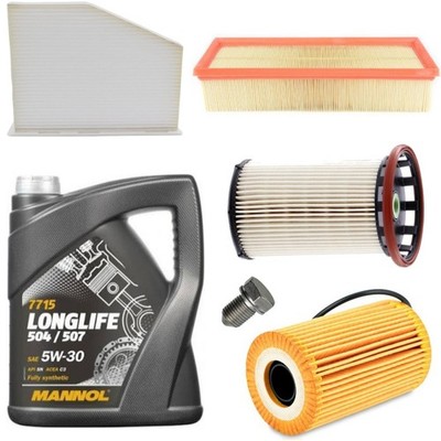 5L MANNOL FULL SERVICE KIT & ALL FILTERS FOR VW PASSAT 2.0 TDI 2008-14